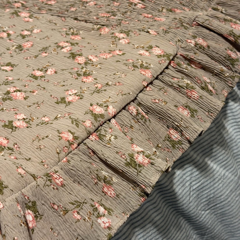 Floral Mini Dress in Brown and Pink